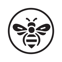 Bee vector silhouette outline logo design concept illustration