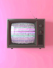Retro TV Static 3D Render