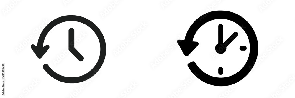 Poster clock icons representing time management and scheduling concepts for productivity and organization