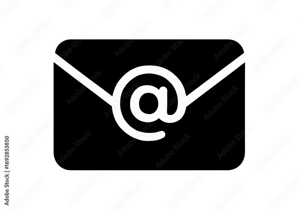 Aufkleber symbol of digital communication displaying an envelope with an at sign, representing email connectiv