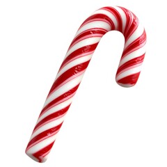 Obraz premium キャンディーケーン 白い背景に赤と白の渦巻きキャンディーケーンのクローズアップ