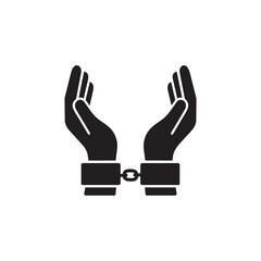 Vector illustration of ahandcup with hand sign icon showing fingers and palm