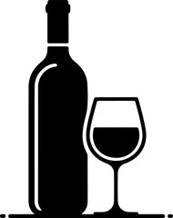 Abstract graphic of a wine bottle and glass, perfect for sophisticated beverage concepts