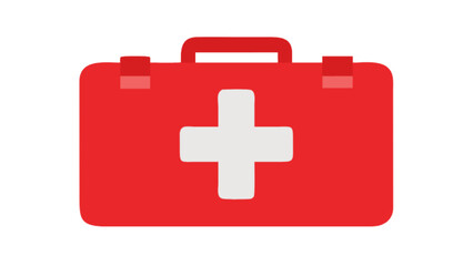 Obraz premium Red first aid kit with white cross symbol