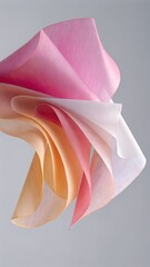 Fototapeta premium ethereal flowing fabric in pink and orange gradient tones