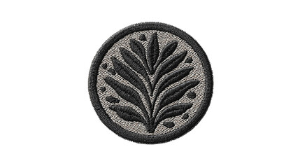 Embroidered patch logo mockup isolated on transparent background 