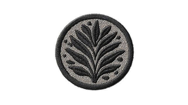 Embroidered patch logo mockup isolated on transparent background 