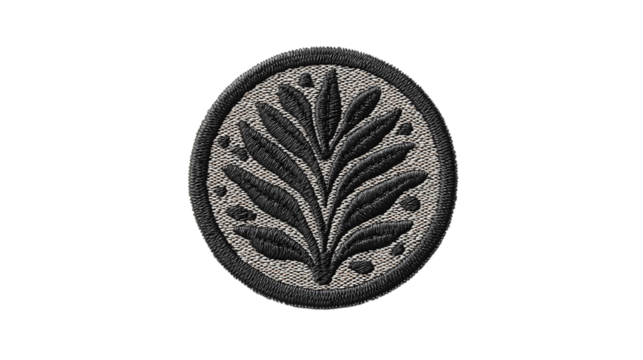 Embroidered patch logo mockup isolated on transparent background 