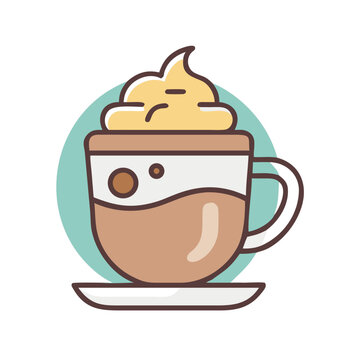 coffee cup with whipped cream clip art preview