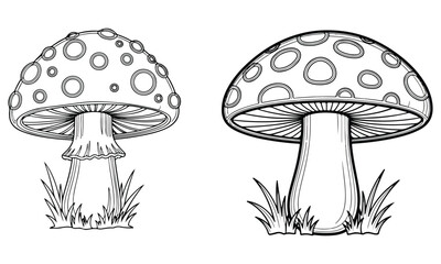 Realistic Mushroom Coloring Pages – Free Printable Forest Toadstool Sheets