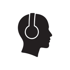 Human head silhouette with gears and key vector icon illustration