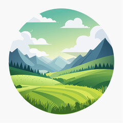 Obraz premium landscape with mountains and blue sky