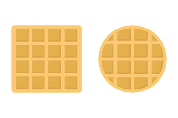 Waffle Icon Isolated on Transparent Background. Flat Breakfast Food Symbol for Menu and Bakery Design. Vector Illustration