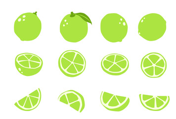 lime vector logo isolated on white background.	