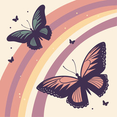 Elegant silhouette of two butterflies with a subtle glowing aura perfect for nature and fantasy designs