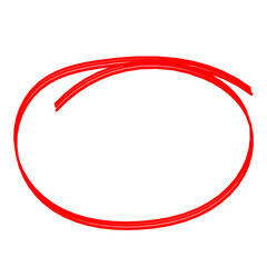 Red oval shape isolated on transparent background