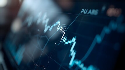 Dynamic stock market charts show upward trend, financial growth opportunities, and investment insights.