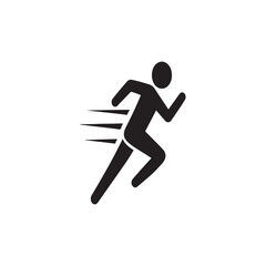 Running man silhouette icon vector illustration of athlete in motion