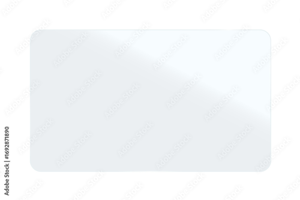 Poster realistic shiny glossy glass panel with light glare reflective surface effect rounded corners transp