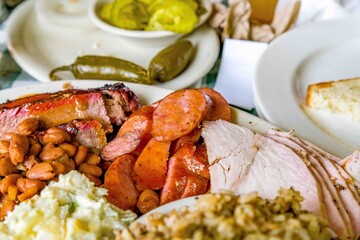 BBQ, barbeque, barbecue, food, meat, meal, dinner, salad, plate, dish, vegetables, chicken, cuisine, vegetable, sauce, lunch, gourmet, pork, fish, cooked, healthy, beef, delicious, grilled, green, clo