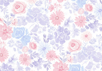 Elegant pastel floral pattern perfect for spring designs or a delicate feminine touch for your next project