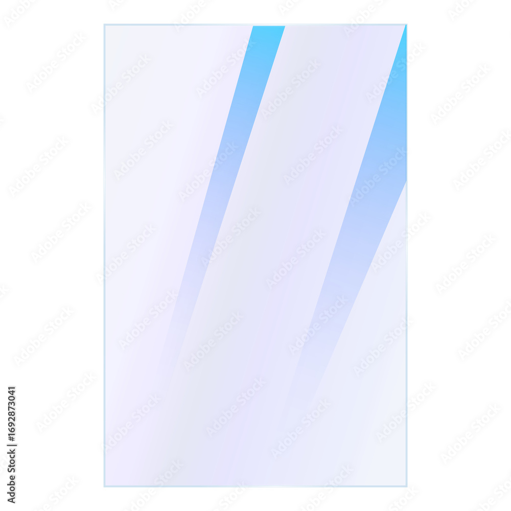 Poster realistic shiny blue glossy glass panel with light glare reflective surface effect transparent overl