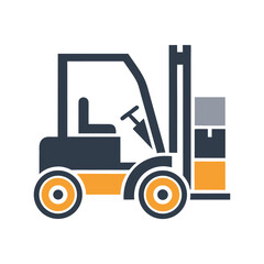 Industrial Forklift Icon Illustration Vector Logo