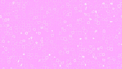 Bright pink background with white geometric crystals, abstract decorative texture in 4k resolution