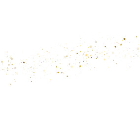 Golden Star Confetti Vector For Elegant Christmas And New Year Design