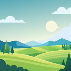 Obraz premium summer landscape with mountains