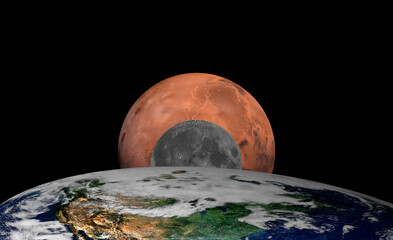 earth, moon, mars © allen