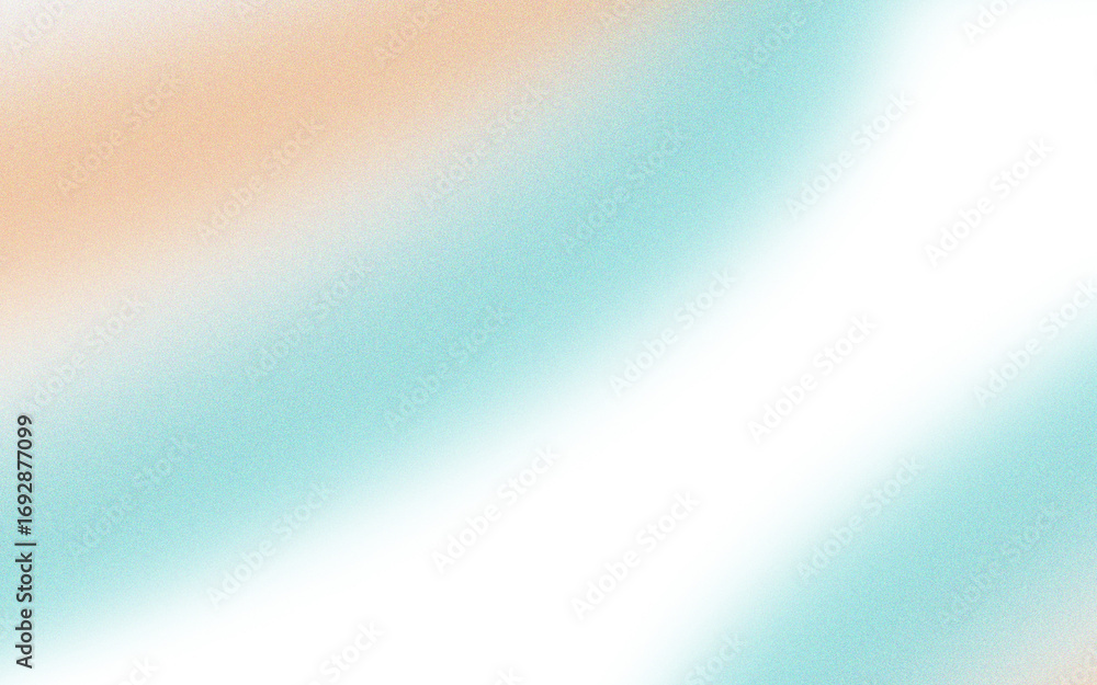 Poster abstract design with soft peach and teal colors, a black void with textured edges