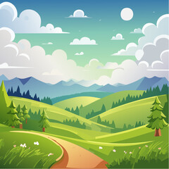 Fototapeta premium landscape with mountains and blue sky