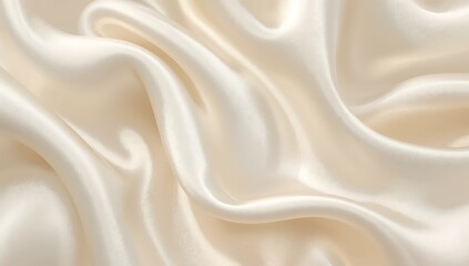 Fototapeta premium Creamy silk fabric with soft folds and texture