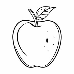 Red apple vector illustration with leaf fresh ripe healthy fruit icon design