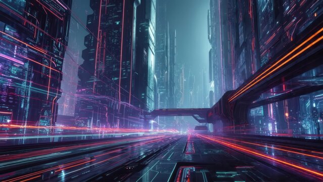 Luminous Velocity: Racing Through a Neon-Soaked Cyberpunk Metropolis