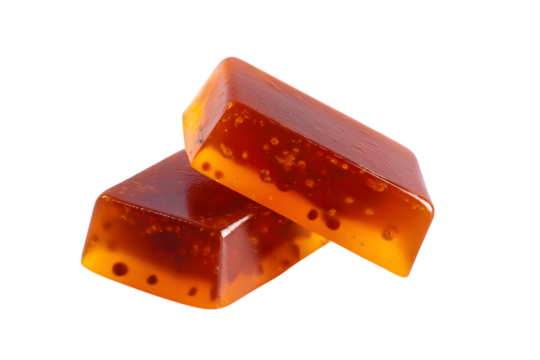 two transparent soap bars isolated on white background