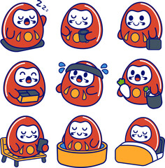 Cute Daruma Bundling