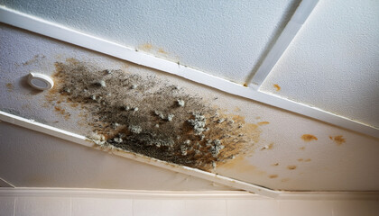 Mold Growth On Ceiling In Damp Indoor Space