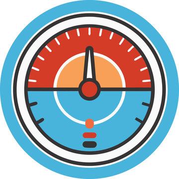 Vintage airplane altimeter instrument with red and blue dial