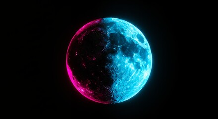 Obraz premium Neon moon divided