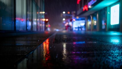 Obraz premium Rainy Street with Reflections
