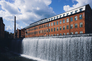 Waterfall in old industrial area