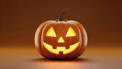 Spooky glowing jack-o-lantern ready for Halloween night celebrations and festive decor