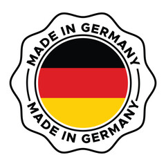 Obraz premium Made in Germany Label Vector Design | German Flag Seal Badge Icon