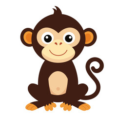 Obraz premium A fun and cute cartoon baby brown bear character smiles happily in a cheerful, isolated vector illustration