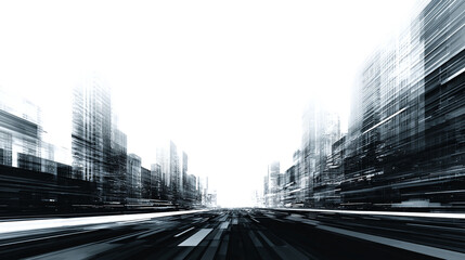 Horizontal urban intro transition graphic effect isolated on transparent background 