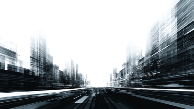 Horizontal urban intro transition graphic effect isolated on transparent background 