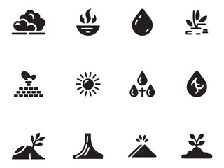 Petroleum & Oil Refinery Icons – Industrial Energy Plant Vector Set – Vol.4