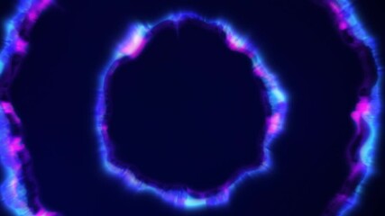 A circular ring of electric blue plasma pulses on a dark background - Powered by Adobe